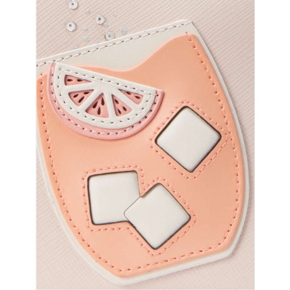 KATE SPADE Pink Tini Embellished Grapefruit Spritz Continental Zip Around Wallet - Picture 10 of 17